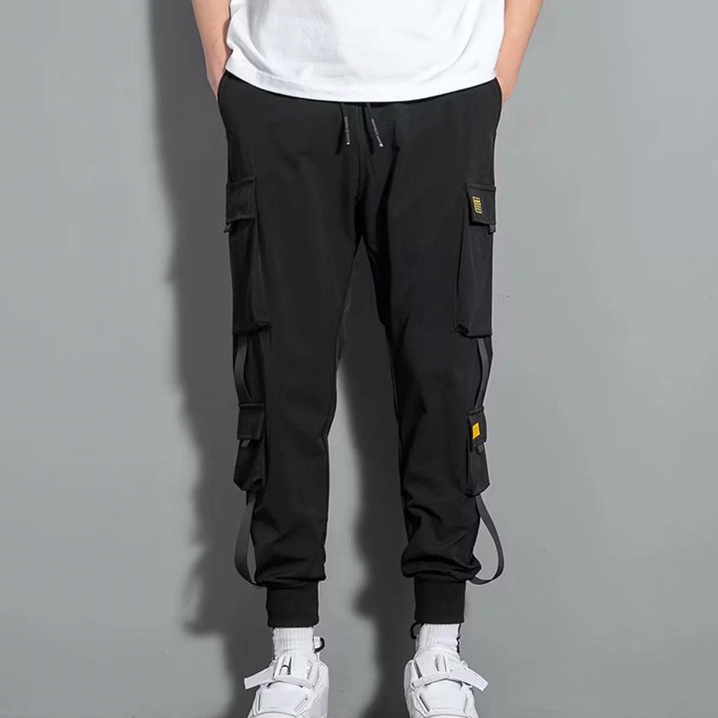 plus Size Cargo Pants for Men Clearance Men'S Pants Multi- Pockets Loose Jogger Running Pants Lounge Drawstring Waist Tapered Sweatpant Men