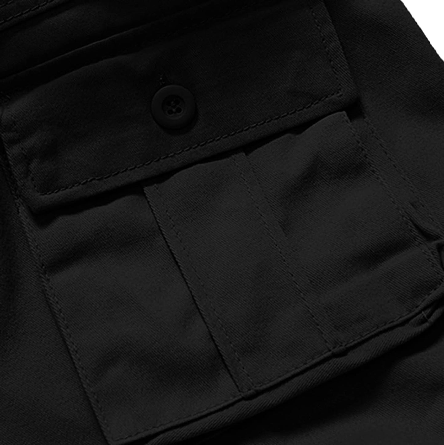 Men'S Shorts Summer Men Cotton Loose Shorts Casual Cargo Shorts Outdoors Pocket Beach Short Pants Black