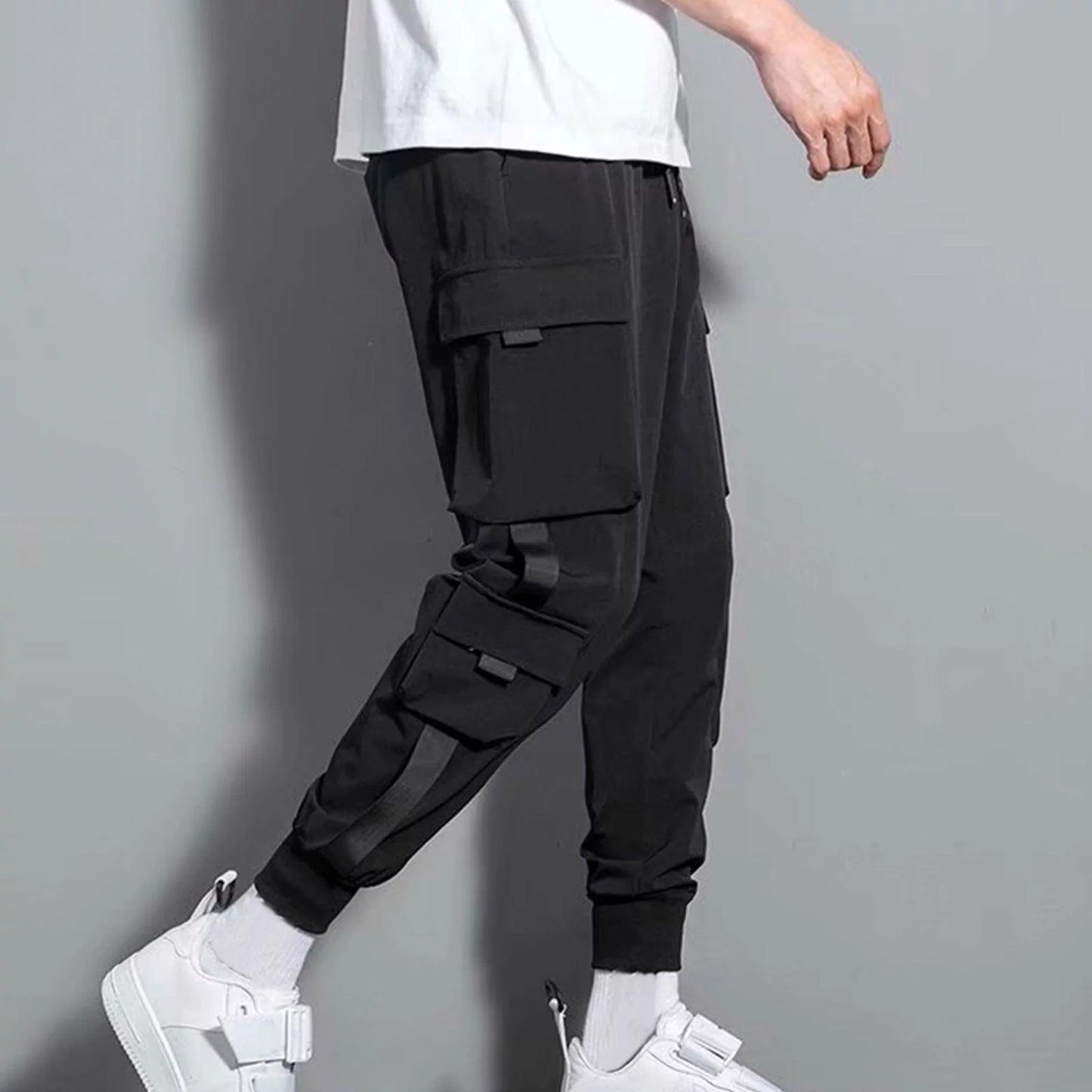 plus Size Cargo Pants for Men Clearance Men'S Pants Multi- Pockets Loose Jogger Running Pants Lounge Drawstring Waist Tapered Sweatpant Men