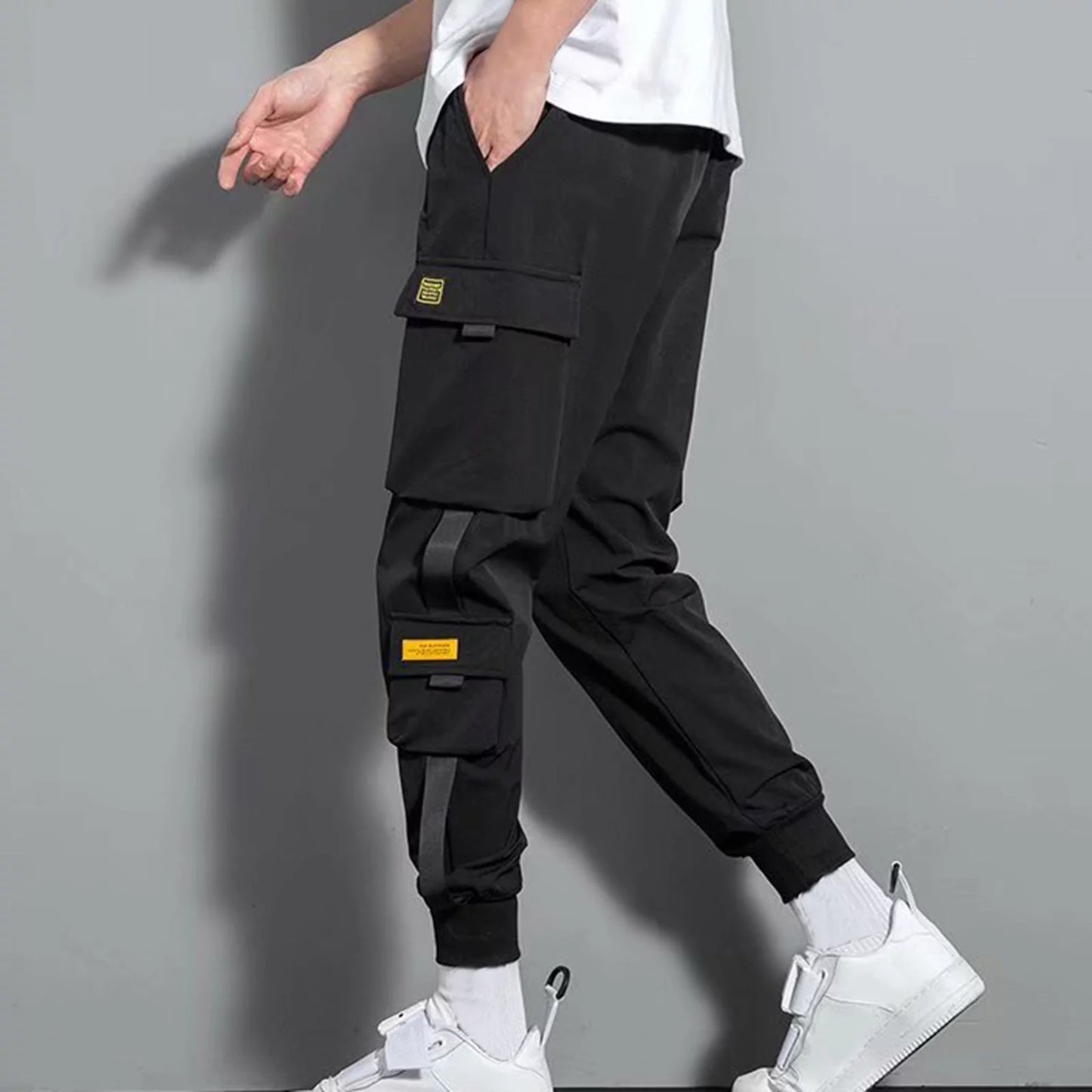 plus Size Cargo Pants for Men Clearance Men'S Pants Multi- Pockets Loose Jogger Running Pants Lounge Drawstring Waist Tapered Sweatpant Men