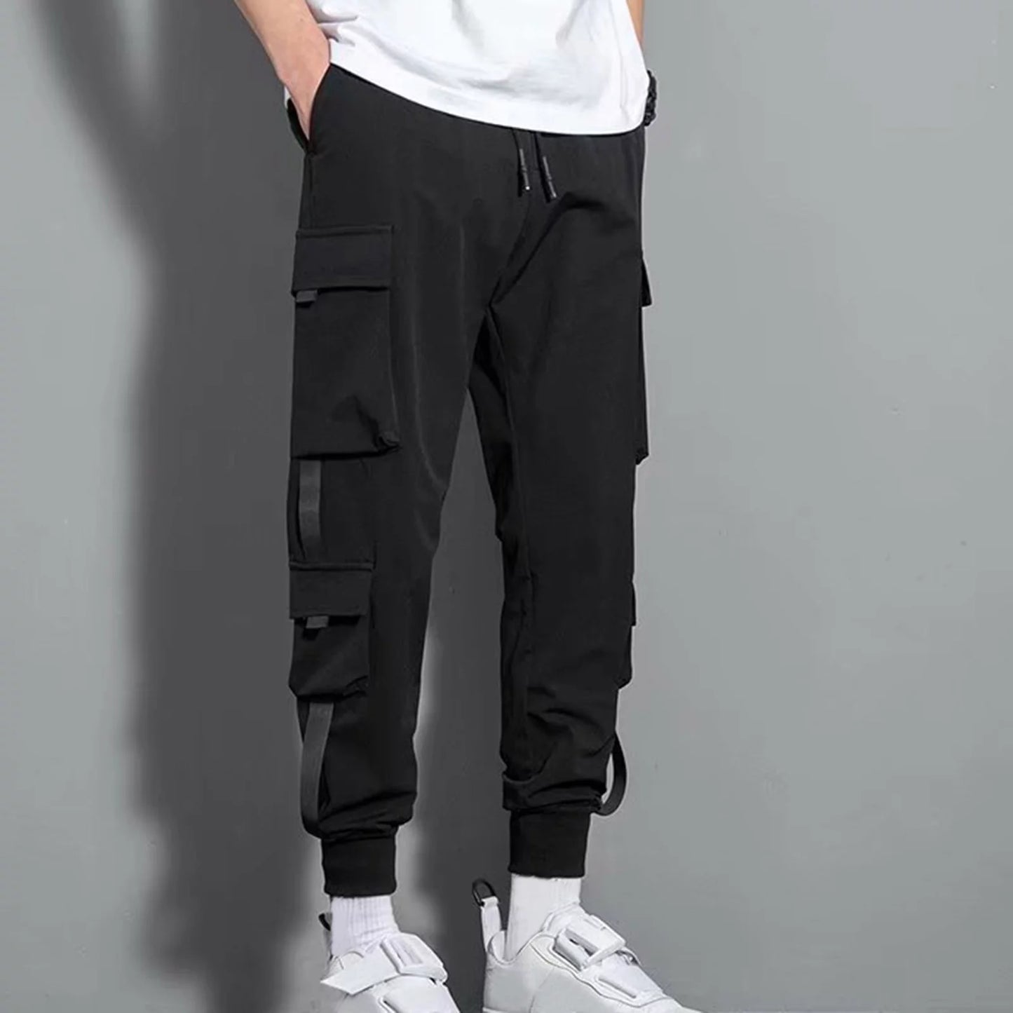 plus Size Cargo Pants for Men Clearance Men'S Pants Multi- Pockets Loose Jogger Running Pants Lounge Drawstring Waist Tapered Sweatpant Men