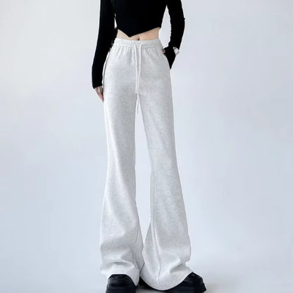 Women Drawstring Flare Pants Casual Matching Sportswear New in Lady Leggings & Wide Leg Pants Boot Cut Long Trousers Streetwear