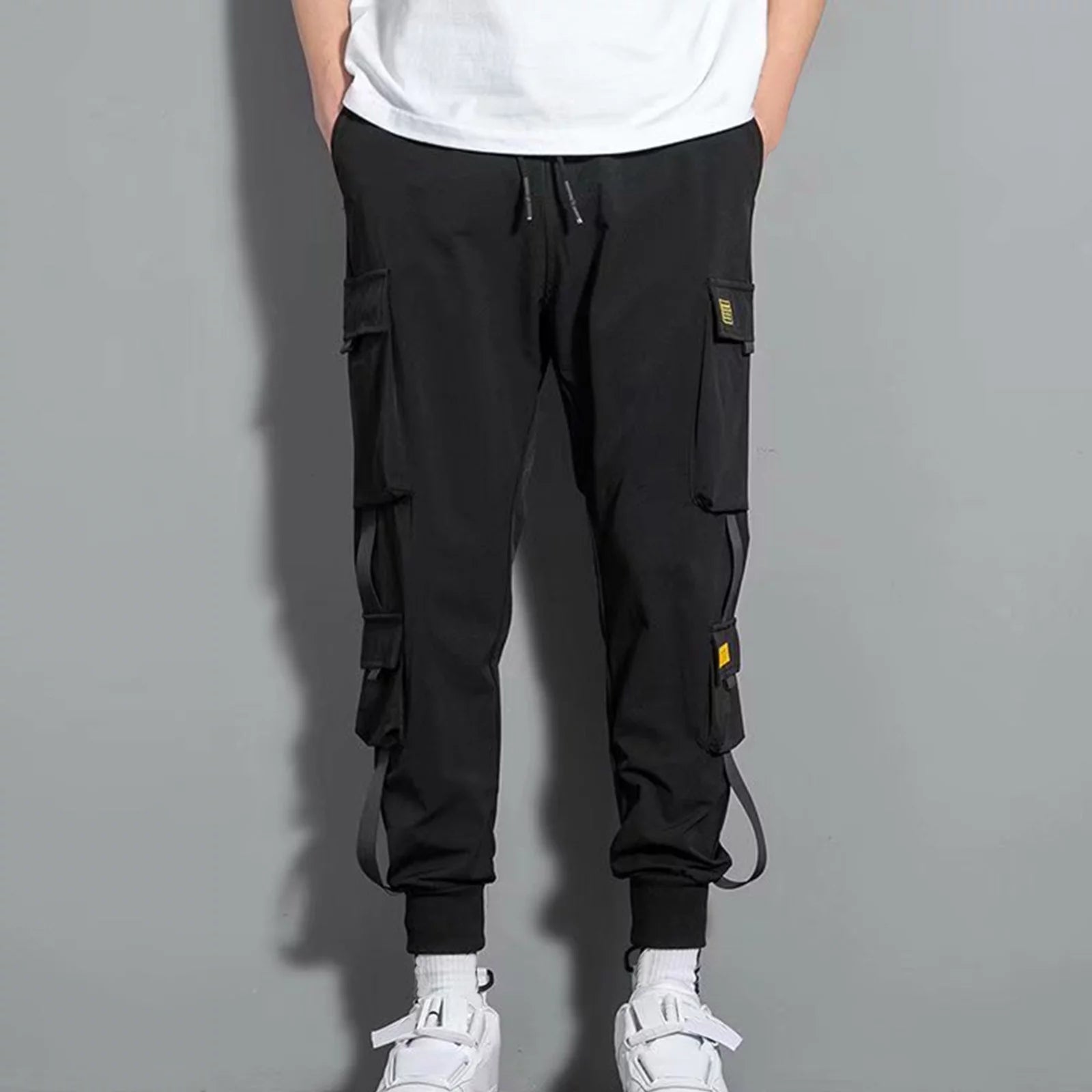 plus Size Cargo Pants for Men Clearance Men'S Pants Multi- Pockets Loose Jogger Running Pants Lounge Drawstring Waist Tapered Sweatpant Men