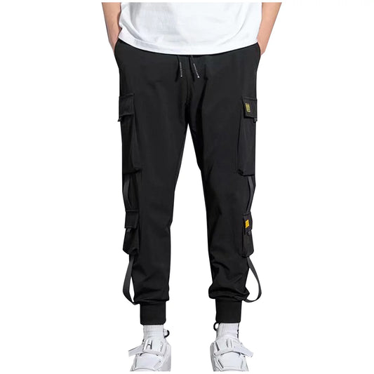 plus Size Cargo Pants for Men Clearance Men'S Pants Multi- Pockets Loose Jogger Running Pants Lounge Drawstring Waist Tapered Sweatpant Men