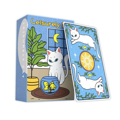 [] Leisurely Cat Tarot Cards, Playing Tarot Decks Cute Animal