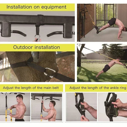 New 1 Set Suspension Training Strap Fitness Strength Power Suspension Trainer Yoga Strap Wall Mount Professional Trx Tensioner