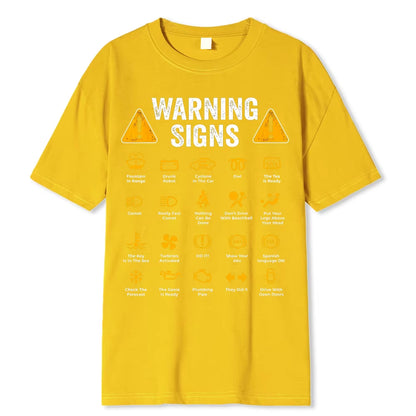 Funny Driving Warning Signs 101 Auto Mechanic Gift Driver T-Shirt Oversized Casual T Shirt Cotton Mens Tops Tees Cotton Clothing
